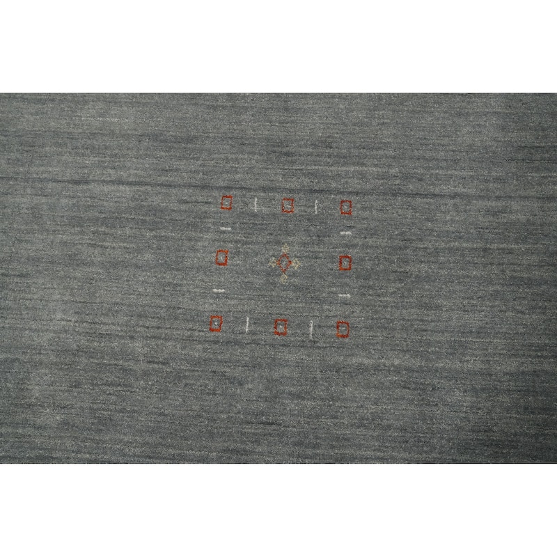 Hand Knotted Oriental 100% Wool Carpet Tribal Animal Pictorial Greys & Charcoal Gabbeh Area Rug - 8' 8'' X 8' 11''