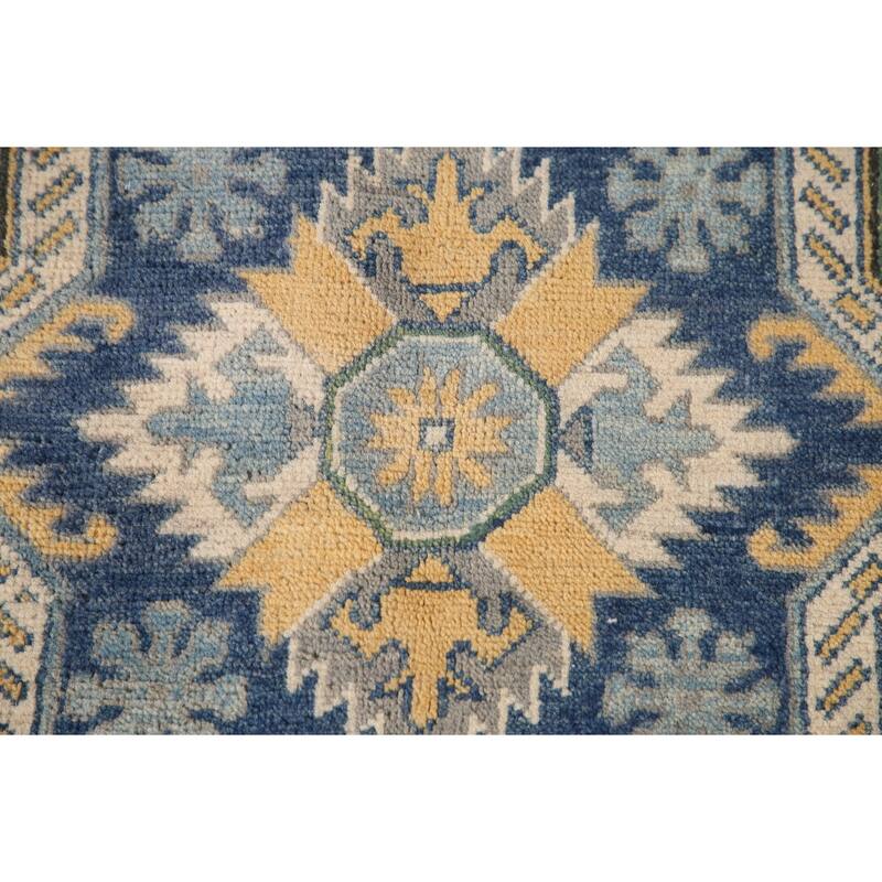 Traditional / Geometric Kazak Area Rug Handmade Wool Carpet - 10'0"x 13'2"
