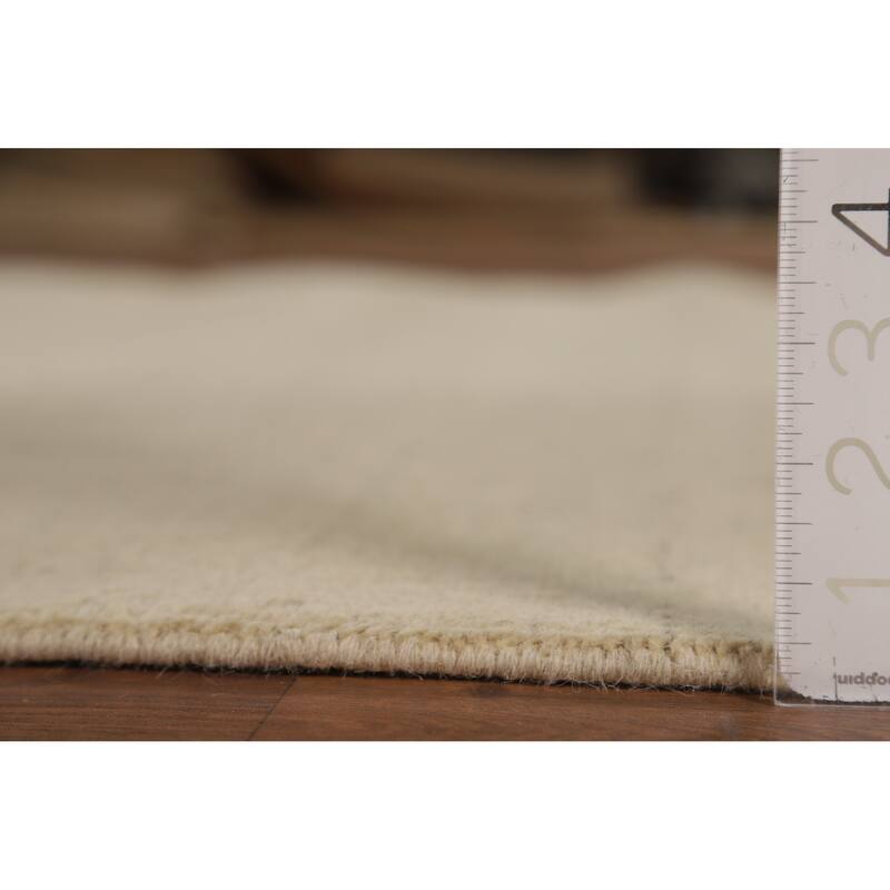 Modern Solid Gabbeh Oriental Area Rug Handmade Wool Carpet - 6'1" x 8'11"