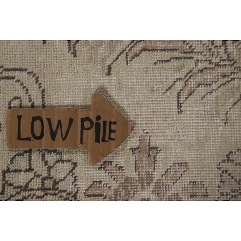 Muted Distressed Tabriz Vintage Persian Area Rug Handmade Wool Carpet - 9'7" x 12'5"