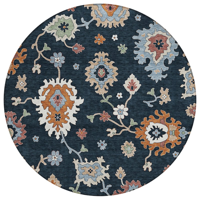 HomeRoots Floral Traditional Rectangle Outdoor Rug