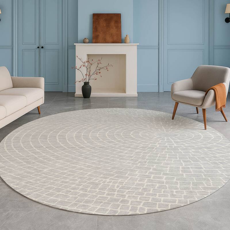 Machine Washable Indoor/ Outdoor Modern Gravity Chantille Rug