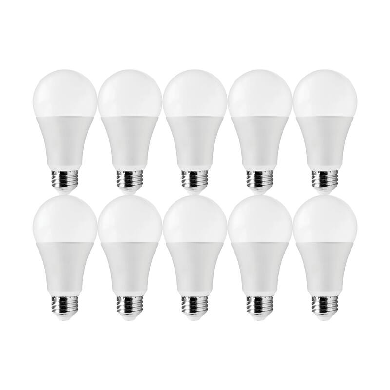 14 Watt A19 LED 5000K 100 Watt Replacement Medium base 220 Beam Angle 10-Pack - White