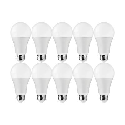 14 Watt A19 LED 5000K 100 Watt Replacement Medium base 220 Beam Angle 10-Pack - White