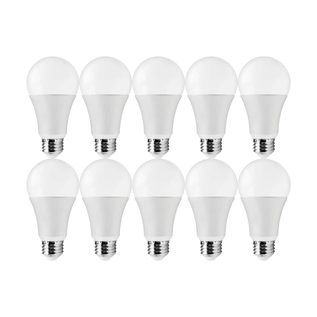 14 Watt A19 LED 5000K 100 Watt Replacement Medium base 220 Beam Angle 10-Pack - White