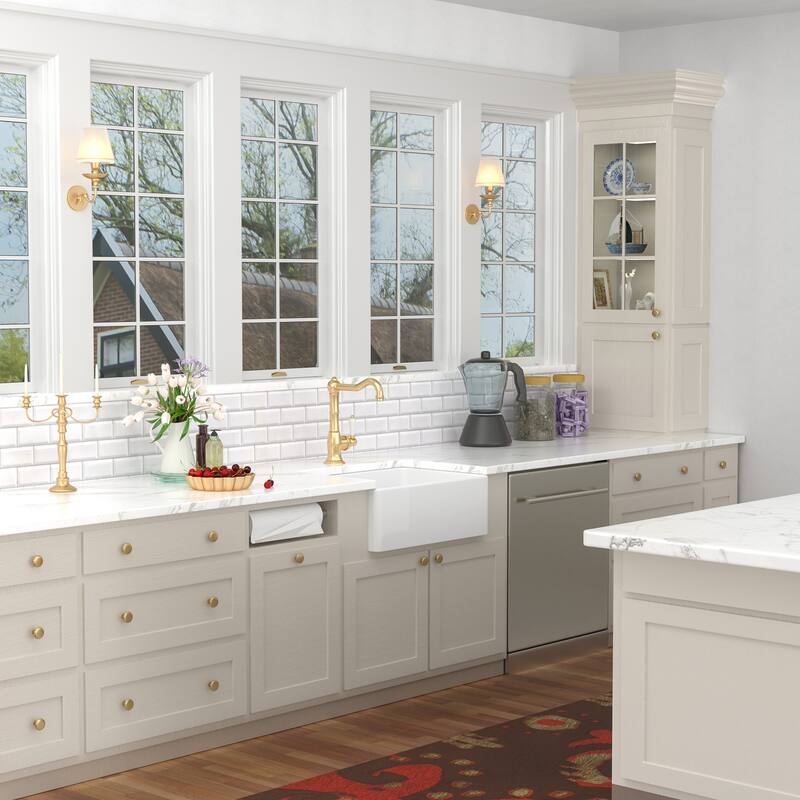 Kichae 28 Inch Ceramic Sink Undermount White Kitchen Sink - 28 in.W x 20 in.D x 10 in.H