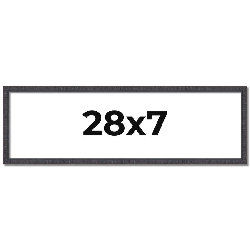 28x7 Frame Brown Solid Wood Picture Frame - Complete Modern Photo