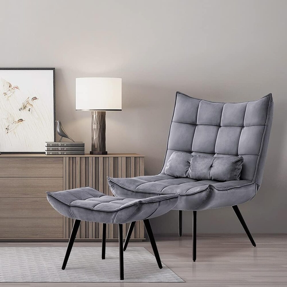 Gray velvet recliner discount