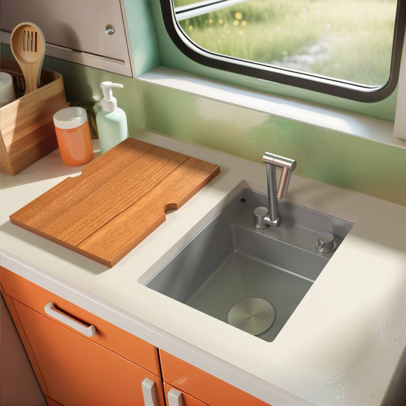 RV Sink with faucet and foldable tap