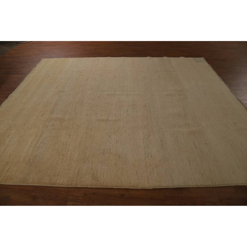 Solid Gabbeh Oriental Area Rug Handmade Wool Carpet - 8'2" x 9'11"