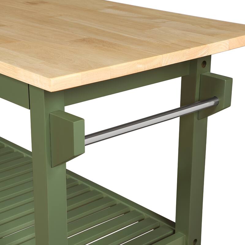 Designs2Go 3 Tier Butcher Block Kitchen Prep Island with Drawer