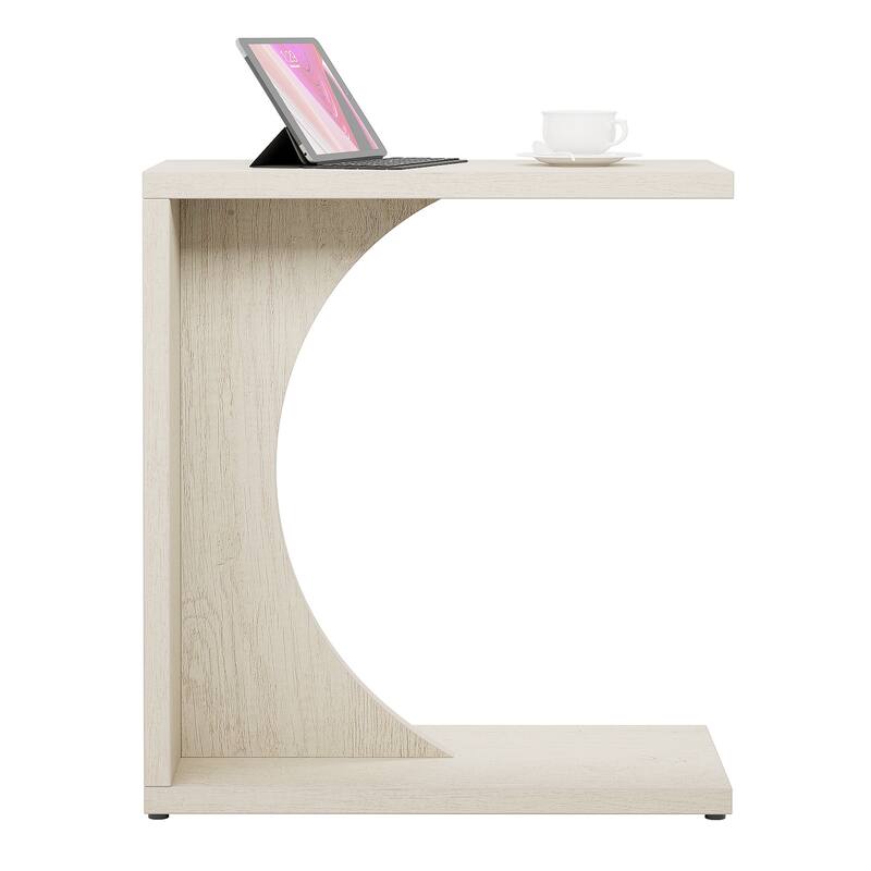 C-Shaped End Table for Couch, Side Table for Small Space