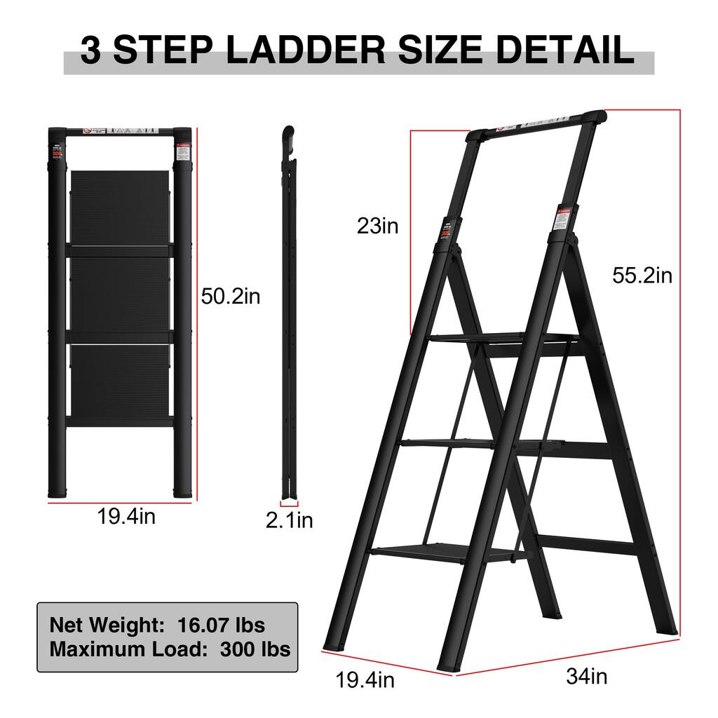 3-Step Aluminum Step Stool Ladder