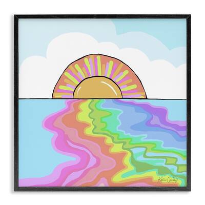 Stupell Swirling Rainbow on Sea Surface Framed Giclee Art Design By Katie Conley