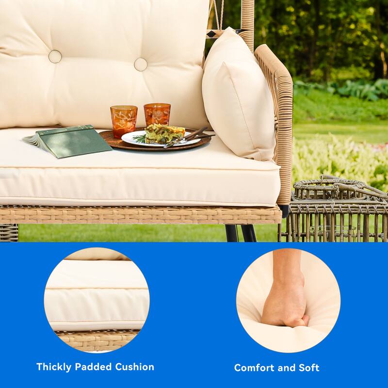 Moasis Black 6-Piece Patio Wicker Furniture Conversation Set - 6 PCS