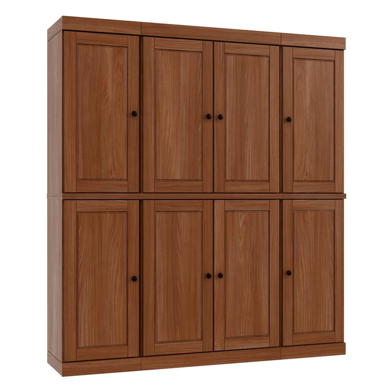 100% Solid Wood Kitchen China Pantry Buffet with Glass or Solid Wood Doors and 2-Drawer Kit by Palace Imports - 65" x 71.5"