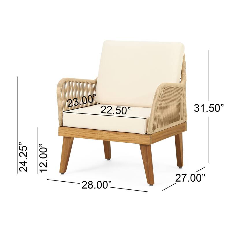 Classic Acacia Wood Outdoor Conversation Set for Patios, Balconies & Gardens