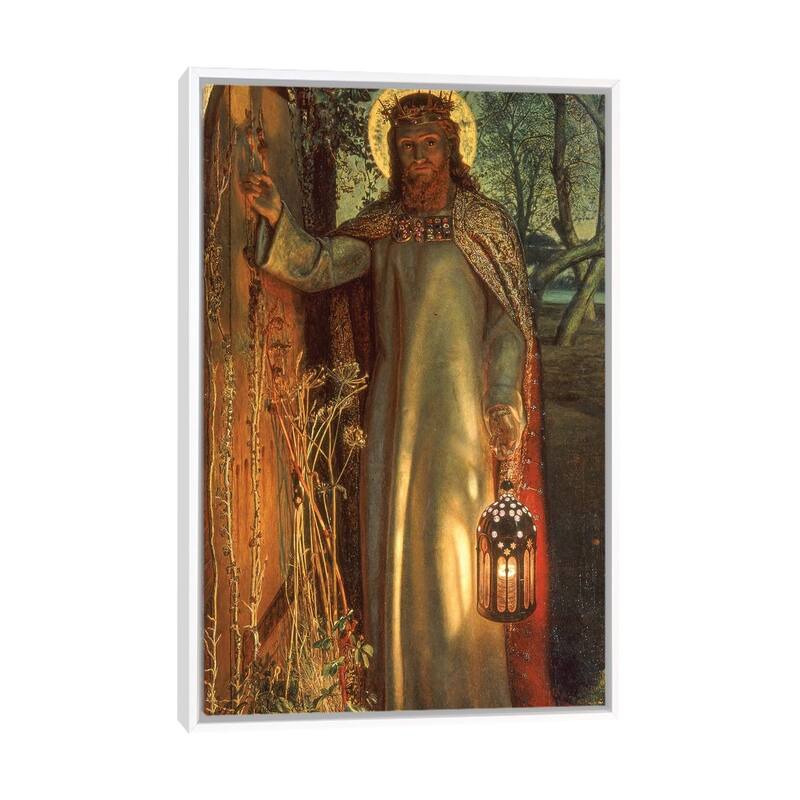 iCanvas "Light of the World, c.1851-53 " by William Holman Hunt Framed Canvas Print - White - 26x18