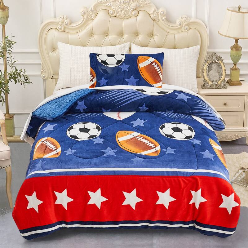 Unicorn Flamingo Kids Comforter Set Best Gift - Football