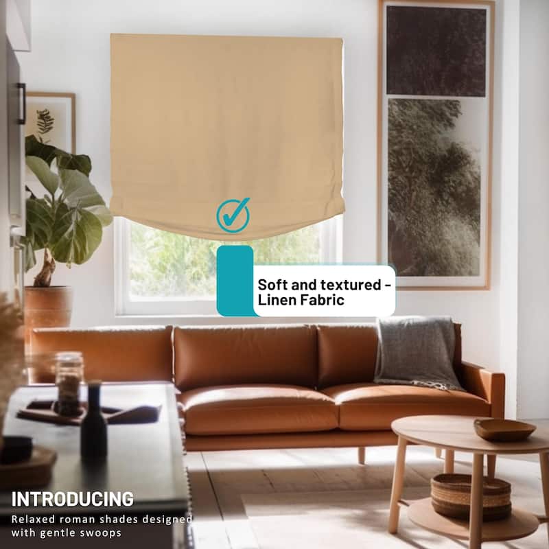 CHICOLOGY Cordless Roman Shades, Relaxed Window Blinds