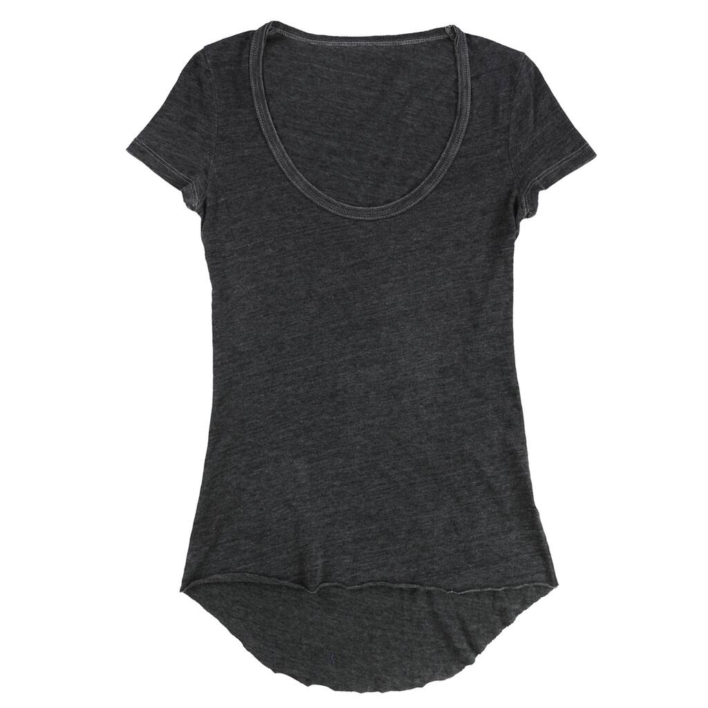 Tags Weekly Womens Solid Basic T-Shirt,, Grey, Medium