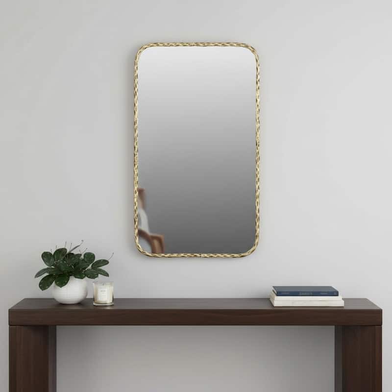 HomeRoots 48" Brass Iron Framed Accent Mirror - 28.00 in. x 48.00 in. x 1.25 in. - 28.00 in. x 48.00 in.  x 1.25 in.