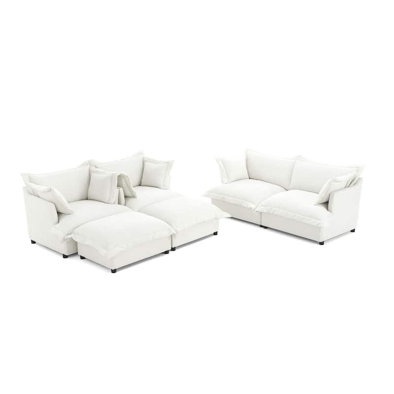 Double Layer Cushion Comfy Cloud Modular Sectional Sofa Set