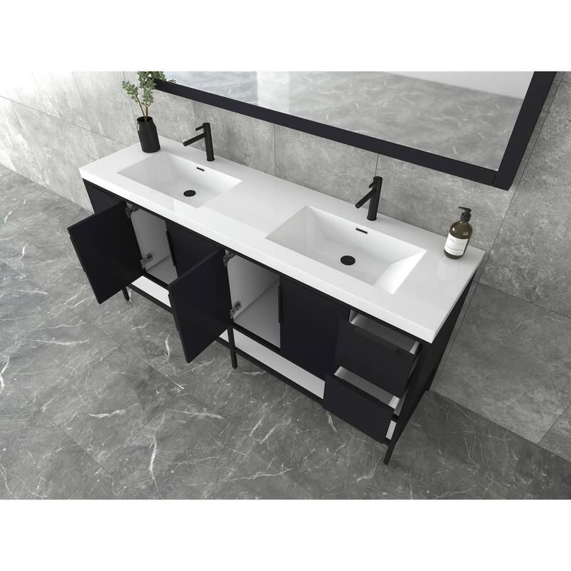 Maria 72" Freestanding Vanity with Reinforced Acrylic Sink
