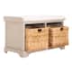 Old Stone Vintage Grey Wicker Storage Bench - 33.5" x 16.1" x 19.9"