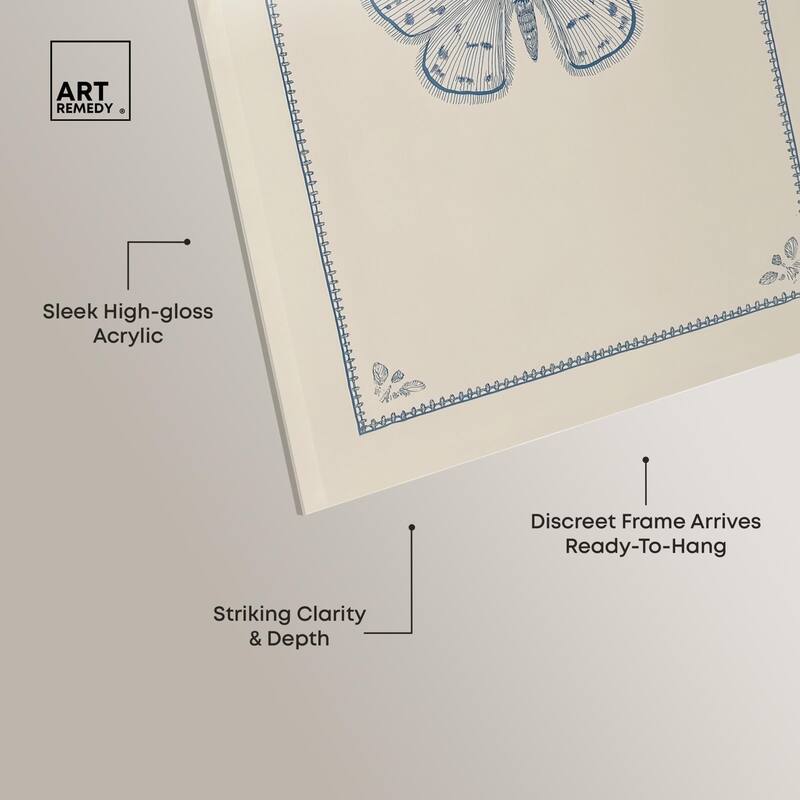 Blue Butterfly II Acrylic by Art Remedy, Ready to Hang