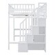 preview thumbnail 11 of 15, Full Size Loft Bed With Bookshelf,Drawers,Desk,and Wardrobe for Home