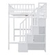 preview thumbnail 11 of 15, Multifunctional Design Loft Bed with Bookshelf, Drawers, Desk and Wardrobe, Full size, White