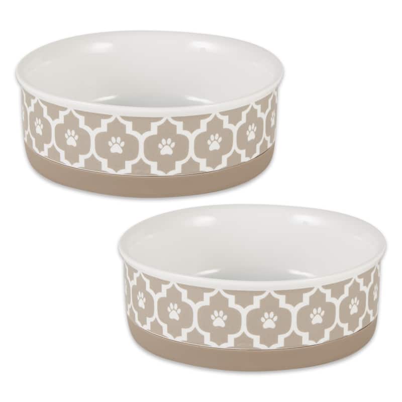 Bone Dry Lattice Pet Bowl (Set of 2)