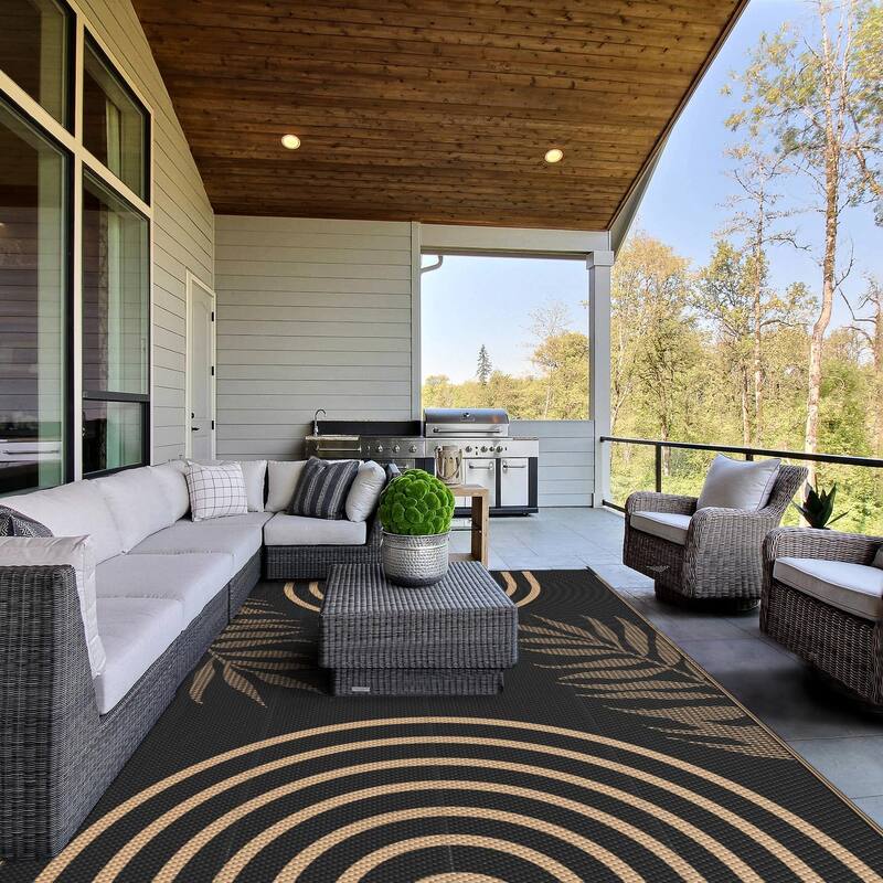 Mcow Reversible Essentials Collection Geometric Woven Outdoor Area Rug