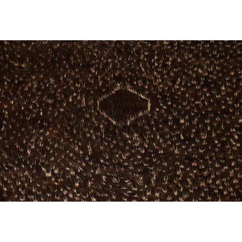 Hand Knotted Oriental 100% Wool Carpet Modern Tribal Brown Moroccan Area Rug - 9' 3'' X 6' 9''