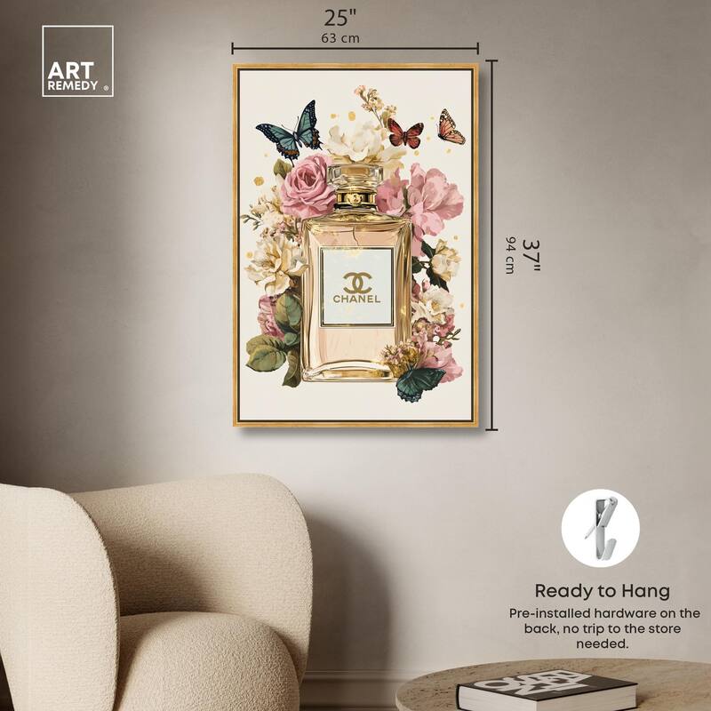 Glam Bloom Butterfly Perfume Canvas by Art Remedy