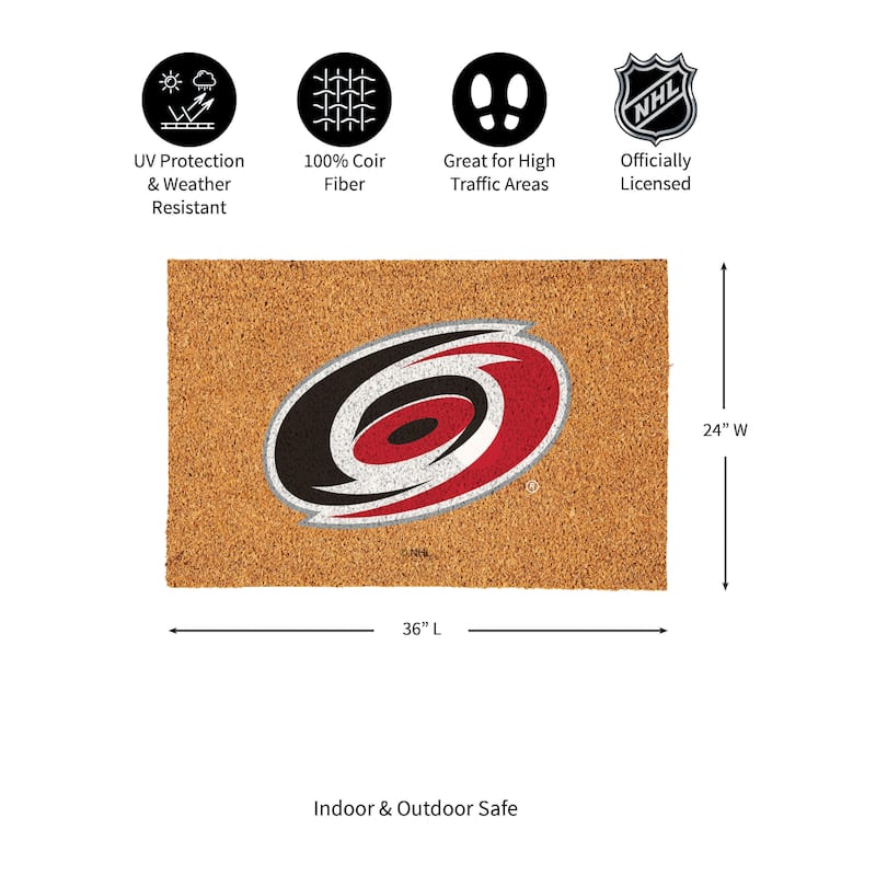 Carolina Hurricanes Full Color Indoor/Outdoor Coir Mat