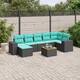 Option Black-corner+3x middle+2x sofa+footstool+table