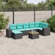 Option Black-corner+3x middle+2x sofa+footstool+table