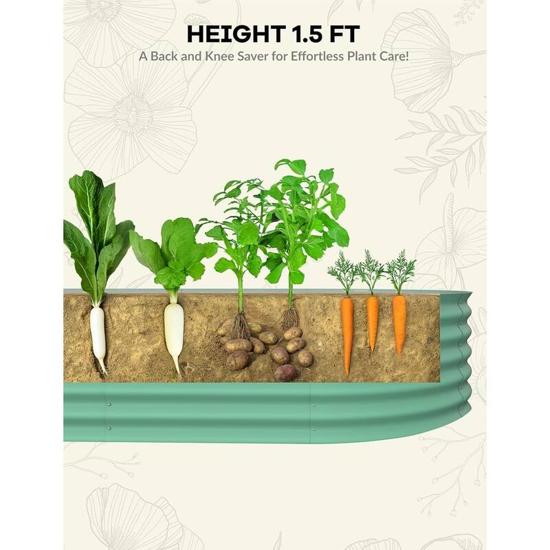 Galvanized Raised Planter Boxes Outdoor, for Vegetables, Fruits, Flower