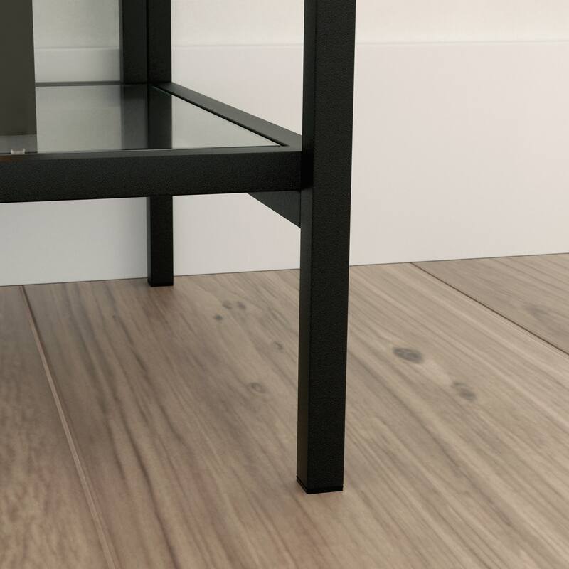 Engineered Wood Mid-Century Modern Bookcase with Open Shelving, Black - 30"W x 14.49"D x 70.87"H