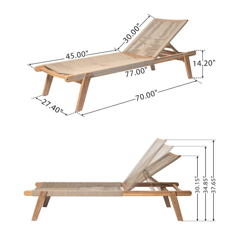 Christopher Knight Home - Nathan Outdoor Comfort Adjustable Acacia Chaise Lounge Set