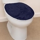 preview thumbnail 142 of 189, Home Weavers Waterford Collection Cotton Toilet Lid Rug | Elastic Fit | Fit Most Standard Toilet Lid | 18"x18" Navy