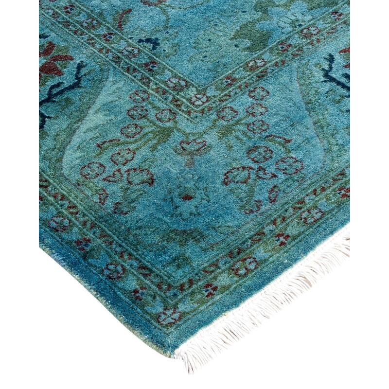 Fine Vibrance, One-of-a-Kind Hand-Knotted Area Rug - Blue, 4' 3" x 6' 3" - 4' 3" x 6' 3"