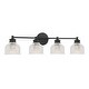 preview thumbnail 12 of 10, Meridian M80036 4 Light 32" Wide Bathroom Vanity Light with Halophane