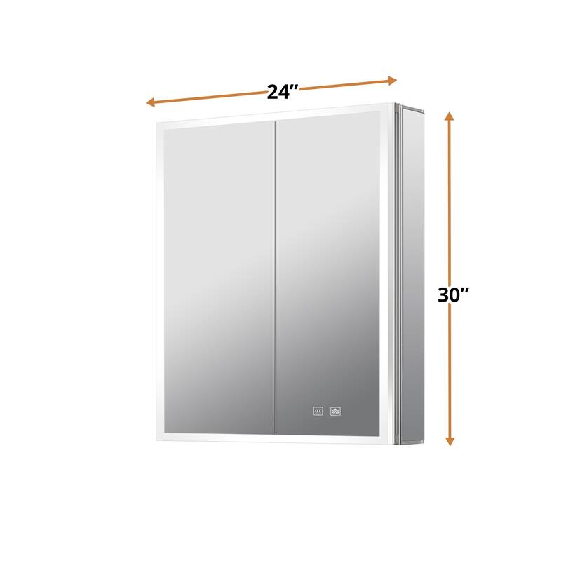 Mesa Surface-Mount LED Mirror Medicine Cabinet with Defogger