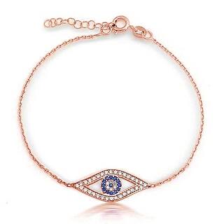 Pink Cubic Zirconia Bracelets Online At Our Best Bling Jewelry Sterling Silver Rose Gold Plated Evil Eye Bracelet Cz 7in