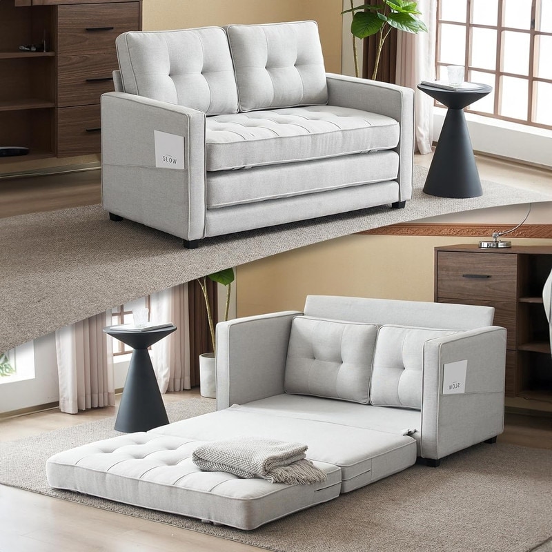 Grey loveseat on sale sleeper