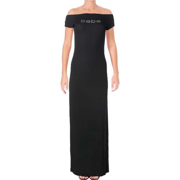 Shop Bebe Womens Maxi Dress Logo Slit Free Shipping On Orders