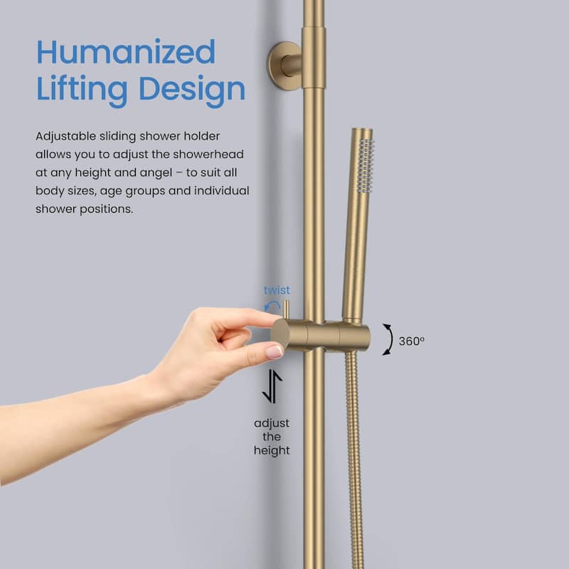 Circular Pressure Balanced 2-Function Shower Column with Rough In Valve